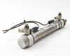 SMC CDM2B25-125 pneumatic cylinder – opposite side angled view showing cap end, push-in fittings, and auto switch wiring