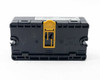 Omron CRS1-RPT01 – bottom view showing yellow DIN rail latch and CRS1-RPT01 label