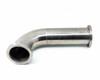 SS 304 high vacuum 90-degree elbow pipe – right-side view showing extended leg and both ISO-K flange ends with visible surface brushing