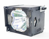 Sharp AN-K20LP projector lamp module — angled front-right view showing bulb through wire mesh grille and housing