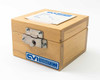 CVI Laser Corporation wood storage case exterior showing CVI label and original customer order form on lid