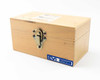 CVI Laser LPFS-IR-2.00 – exterior of closed wooden storage case showing CVI label and brass latch