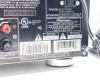 Pioneer VSX-917V-K rear label close-up showing model VSX-917V-K, AC 120V 60Hz 405W 545VA rating plate, UL listing, Made in Malaysia, and serial number label