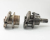 Minply MFO-74 safety chuck pair – side-by-side comparison showing flange face and shaft on both units