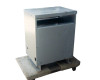 Jefferson Electric 30 kVA transformer – left side view on pallet dolly showing ventilation opening and mounting feet