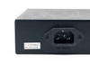 Araknis AN-310-SW-R-8-POE — rear panel left side close-up showing IEC C14 power connector rated 100-240VAC 50-60Hz and serial/MAC label