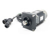 Allen-Bradley TLY-A230T-HJ62AN Kinetix AC Servo Motor front flange view with attached multi-pin cables