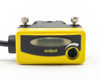 Banner QS30D sensor front view with QS30D and 10-30V DC label visible on yellow housing