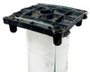 CoveMe APYE-50AL9-190 solar backsheet roll on carrier frame, front-facing view showing white film and edge guide strings