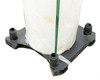 Top view of black plastic carrier frame cap with CoveMe guide channels and corner supports