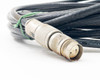 IBM 7362211 Twinax cable female connector end close-up showing round knurled metal housing