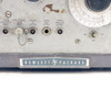 HP 608F VHF Signal Generator – close-up of megacycles frequency scale showing five bands: A 10-21, B 21-44, C 44-95, D 95-210, E 210-455 MHz