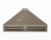 Stainless steel fume hood 72 inch – straight-on front view showing dual horizontal slotted vent panels and label