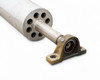 Close-up of roller end showing INA GG.ASE06 pillow block bearing with weathered cast housing and stainless shaft