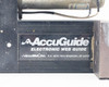 AccuGuide Electronic Web Guide branding label close-up — AccuWeb Inc., P.O. Box 7816, Madison, WI 53707