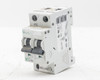 Moeller FAZ-C6/2 2-pole DIN rail circuit breaker – front left angle view showing Xpole branding and 480VAC label