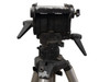 Bogen Manfrotto 3050 fluid head rear three-quarter view showing cradle and bubble level area