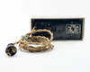 GE Hotpoint 3T38AAA1 Range Timer – rear view showing data plate label and original cloth-wrapped power cord with vintage plug