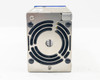 Omron S8VM-30024C — rear exhaust fan view showing cooling fan grill on brushed aluminum end cap