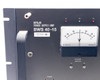Close-up of Takasago BWS 40-15 front panel label reading Bipolar Power Supply/Amp with voltage meter and CV indicator LEDs