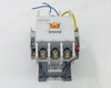 Omron J7L-50 contactor side view with DIN rail mounting bracket