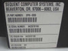 Sequent Computer Systems SPIB-0000 part number label showing Part No., Serial No., and Revision A01