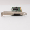 Interface PCI-852100 GPIB IEEE-488 PCI controller card – angled view showing bracket with 24-pin Centronic GPIB connector and main controller IC on green PCB