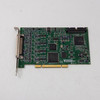 National Instruments PCI-6733 DAQ card component side showing NI logo, main FPGA controller chip, and 68-pin VHDCI connector