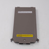 Keithley 7710 20-channel thermocouple scanner card — bottom face view showing yellow caution warning label and retention screw