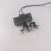 Omron Z-15GQ3-B micro switch side view showing wired leads, mounting bracket, and plunger bushing assembly
