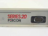 Percon Series 20 Incorporated front panel close-up showing DB9 9-pin serial connector and logo