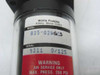 Watts FluidAir B35-02WGCS label showing model number, serial 9311, 0/125 PSI range, and 250 PSI max pressure warning — Air Service Only