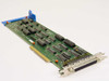 Everex EV-817 MCA Tape Drive Controller Card PWA-00485-00 – angled top view showing component side with ICs and blue bracket
