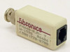 Fibronics FM040-RJM-7 RJ11 to BNC network adapter – front/side view showing RJ11 port and Fibronics label with model number W-1598