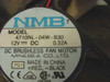 NMB 4710NL-04W-B30 12V DC 0.32A brushless fan motor label — Minebea Co. Ltd., Made in China