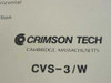 Crimson Tech CVS-3/W label closeup showing brand name and model number, Cambridge Massachusetts