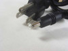 HP 0950-4483 adapter cable ends — 3-prong US AC plug and barrel plug DC output connector close-up