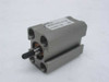PHD Inc CRS2U12X3/4-T22 compact pneumatic cylinder – front angled view showing label with model number, part number 214221-01, and threaded rod end