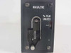 GE 7321-400-3 Military Film Magazine – end panel showing MAGAZINE label, film remaining indicator, and latch mechanism
