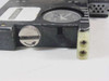 GE 7321-400-3 Military Film Magazine – detail of winding knob, Franklin clock face, and small electrical connector block