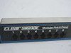 Clear Signal Modular Patch Panel – close-up of front label and ports 1 through 8 with RJ45 jacks visible