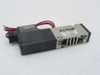 SMC NVZ2150-5MZ VZ2150 solenoid valve — front-left angled view showing black solenoid body with red and black lead wires and aluminum valve body