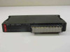 GE Fanuc IC630MDL380A 16-Circuit Relay Output Module — front angled view showing red label and terminal block with bus bar cover