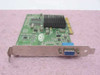 ATI Radeon 7000 AGP video card front view showing green PCB, black heatsink, and VGA output bracket
