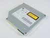 Toshiba XM-1602B slim notebook CD-ROM drive — angled top/side view showing label detail, tray front, and ATAPI connector end