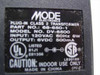 Mode Electronics DV-6500 label showing Part No. 68-650-1, 120VAC 60Hz 8W input, 6VDC 500mA output, UL and CSA marks