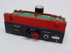 RDJ Controls Model 400 Resbox – rear panel view showing DB9 Computer I/O port, banana jack Meter outputs, 7.5–25 VDC power input jack, and serial number label