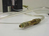 Brass threaded pneumatic fitting at end of clear tubing line included with Daedal clamp assembly