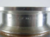 Close-up of MKS HPS vacuum bellows flange showing engraved text reading HPS DIV OF MKS BOUL... (Boulder, CO) manufacturer marking