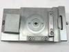 Top view of IC test fixture jig 586-32 showing circular target alignment cavity, STD QUAL 586 marking, and FLAT bar